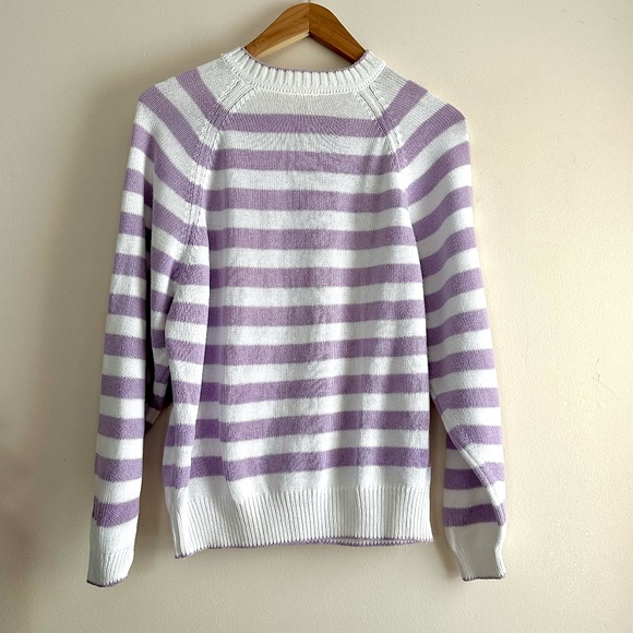 St. Michael Vintage‎ 80's Lilac Stripe Sweater - Picture 1 of 6